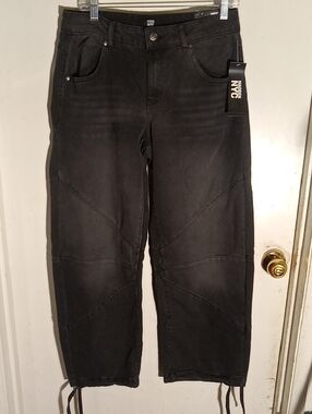 NYDJ Black Drawstring Ankle Jeans